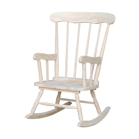 International Concepts Rectangle Juvenile Rocker, 20.47 W, 21.85 L, 29.5 H, Wood, Unfinished CR-2465
